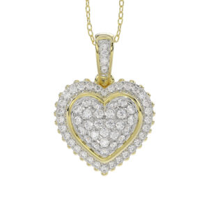 LADIES PENDANT WITH CHAIN 0.25CT ROUND DIAMOND 10K YELLOW GOLD