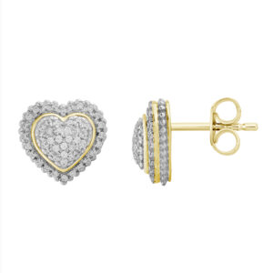 LADIES EARRING 0.25CT ROUND DIAMOND 10K YELLOW GOLD