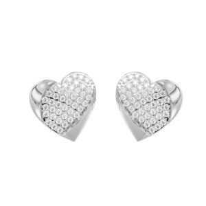 LADIES EARRINGS 0.25CT ROUND DIAMOND 14K WHITE GOLD