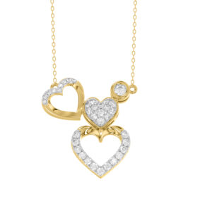 LADIES PENDANT 0.25CT ROUND DIAMOND 14K YELLOW GOLD