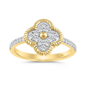 LADIES RING 0.33CT ROUND DIAMOND 10K YELLOW GOLD