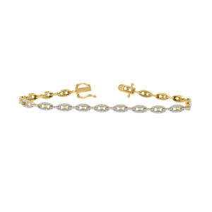 LADIES BRACELET 1.00CT ROUND DIAMOND 14K YELLOW GOLD