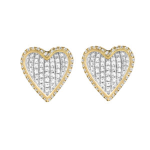 LADIES EARRINGS 0.25CT ROUND DIAMOND 10K YELLOW GOLD