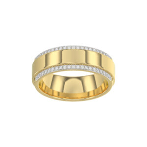 MEN'S BAND 0.33CT ROUND DIAMOND 14K YELLOW GOLD