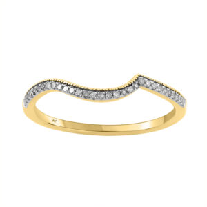 LADIES BAND 0.10CT ROUND DIAMOND STERLING SILVER YELLOW