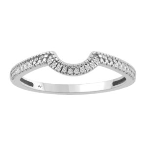 LADIES BAND 0.05CT ROUND DIAMOND STERLING SILVER WHITE