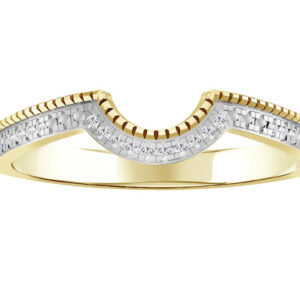 LADIES BAND 0.05CT ROUND DIAMOND STERLING SILVER YELLOW