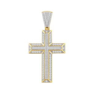 MEN'S CHARM PENDANT 1.00CT ROUND DIAMOND 10K YELLOW GOLD