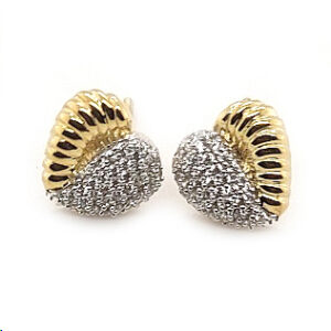 LADIES EARRINGS 0.25CT ROUND DIAMOND 14K YELLOW GOLD