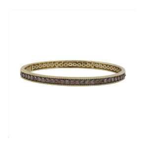 LADIES BANGLE 1.50CT DARK BROWN DIAMOND 14K YELLOW GOLD
