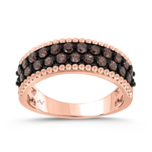 LADIES BAND 0.75CT DARK BROWN DIAMOND 14K ROSE GOLD