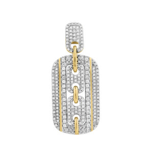 MEN'S CHARM PENDANT 0.50CT ROUND DIAMOND 10K YELLOW GOLD