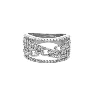 LADIES RING 0.50CT ROUND DIAMOND 14K WHITE GOLD