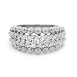 LADIES RING 0.25CT ROUND DIAMOND 14K WHITE GOLD