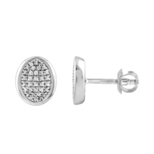 LADIES EARRINGS 0.20CT ROUND DIAMOND 14K WHITE GOLD