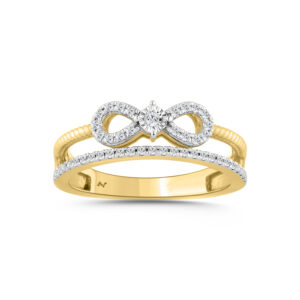 LADIES RING 0.20CT ROUND DIAMOND 14K YELLOW GOLD