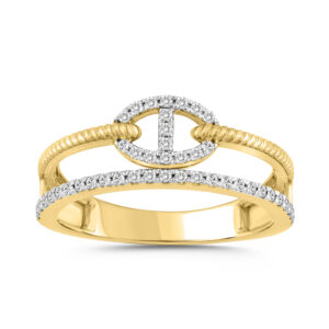 LADIES RING 0.20CT ROUND DIAMOND 14K YELLOW GOLD