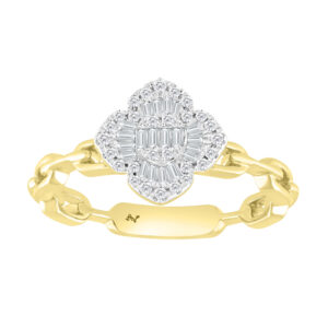 LADIES RING 0.25CT ROUND DIAMOND 14K YELLOW GOLD