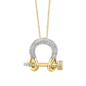 LADIES PENDANT WITH CHAIN 0.20CT ROUND DIAMOND 14K YELLOW GOLD
