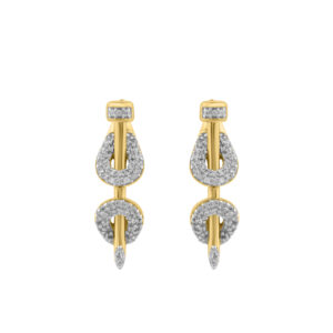 LADIES EARRINGS 0.25CT ROUND DIAMOND 14K YELLOW GOLD