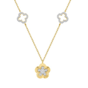 LADIES NECKLACE 0.25CT ROUND DIAMOND 10K YELLOW GOLD