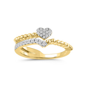 LADIES RING 0.16CT ROUND DIAMOND 14K YELLOW GOLD