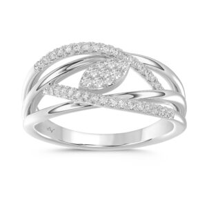 LADIES RING 0.25CT ROUND DIAMOND 14K WHITE GOLD