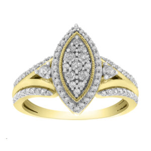 LADIES RING 0.50CT ROUND DIAMOND 10K YELLOW GOLD