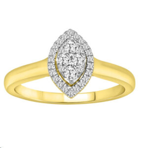 LADIES RING 0.50CT ROUND DIAMOND 10K YELLOW GOLD
