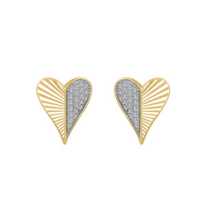 LADIES EARRINGS 0.13CT ROUND DIAMOND 10K YELLOW GOLD