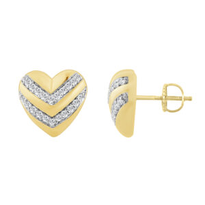 LADIES EARRING 0.33CT ROUND DIAMOND 10K YELLOW GOLD