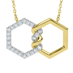 LADIES PENDANT WITH CHAIN 0.20CT ROUND DIAMOND 10K YELLOW GOLD