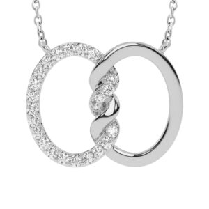 LADIES PENDANT WITH CHAIN 0.20CT ROUND DIAMOND 10K WHITE GOLD