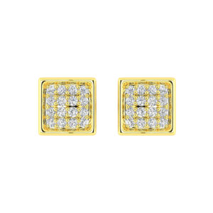 LADIES EARRINGS 0.10CT ROUND DIAMOND 10K YELLOW GOLD