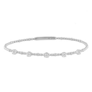 LADIES BANGLE 0.33CT ROUND DIAMOND 14K WHITE GOLD