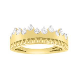 LADIES RING 0.50CT ROUND DIAMOND 14K YELLOW GOLD