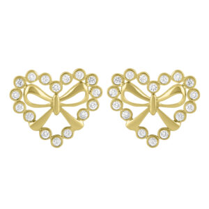 LADIES EARRINGS 0.25CT ROUND DIAMOND 10K YELLOW GOLD