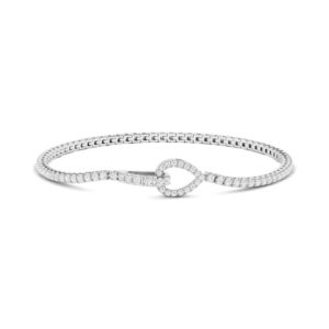 LADIES BRACELET 1.00CT ROUND DIAMOND 14K WHITE GOLD