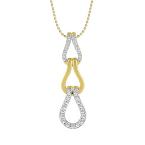 LADIES PENDANT WITH CHAIN 0.25CT ROUND DIAMOND 10K YELLOW GOLD