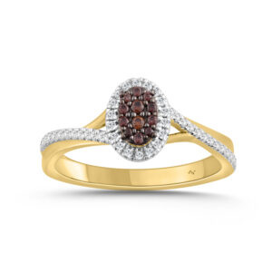 LADIES RING 0.25CT ROUND/DARK BROWN DIAMOND 10K YELLOW GOLD