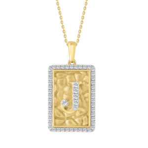 LADIES PENDANT WITH CHAIN 0.25CT ROUND DIAMOND 10K YELLOW GOLD