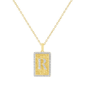 LADIES PENDANT WITH CHAIN 0.25CT ROUND DIAMOND 10K YELLOW GOLD