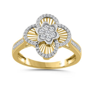 LADIES RING 0.25CT ROUND DIAMOND 10K YELLOW GOLD