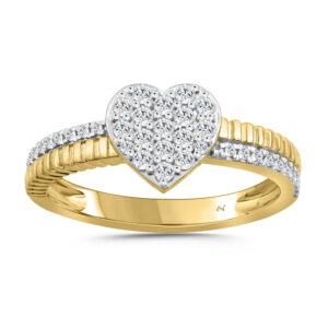 LADIES RING 0.33CT ROUND DIAMOND 10K YELLOW GOLD