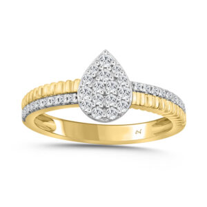 LADIES RING 0.33CT ROUND DIAMOND 10K YELLOW GOLD