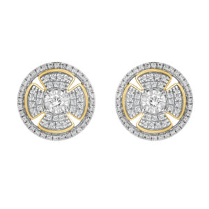 LADIES EARRINGS 0.33CT ROUND DIAMOND 10K YELLOW GOLD