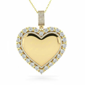 MEN'S CHARM PENDANT 0.75CT ROUND DIAMOND 10K YELLOW GOLD