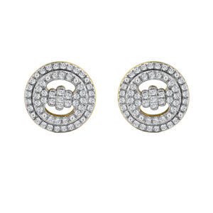 LADIES EARRINGS 0.33CT ROUND DIAMOND 10K YELLOW GOLD