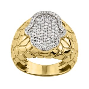 MEN'S RING 0.75CT ROUND DIAMOND 10K YELLOW GOLD