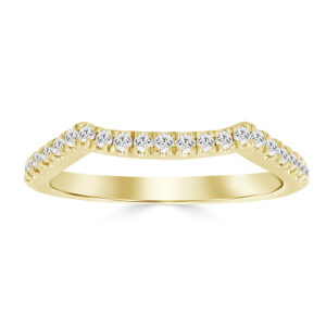 LADIES BAND 0.25CT ROUND DIAMOND 14K YELLOW GOLD
